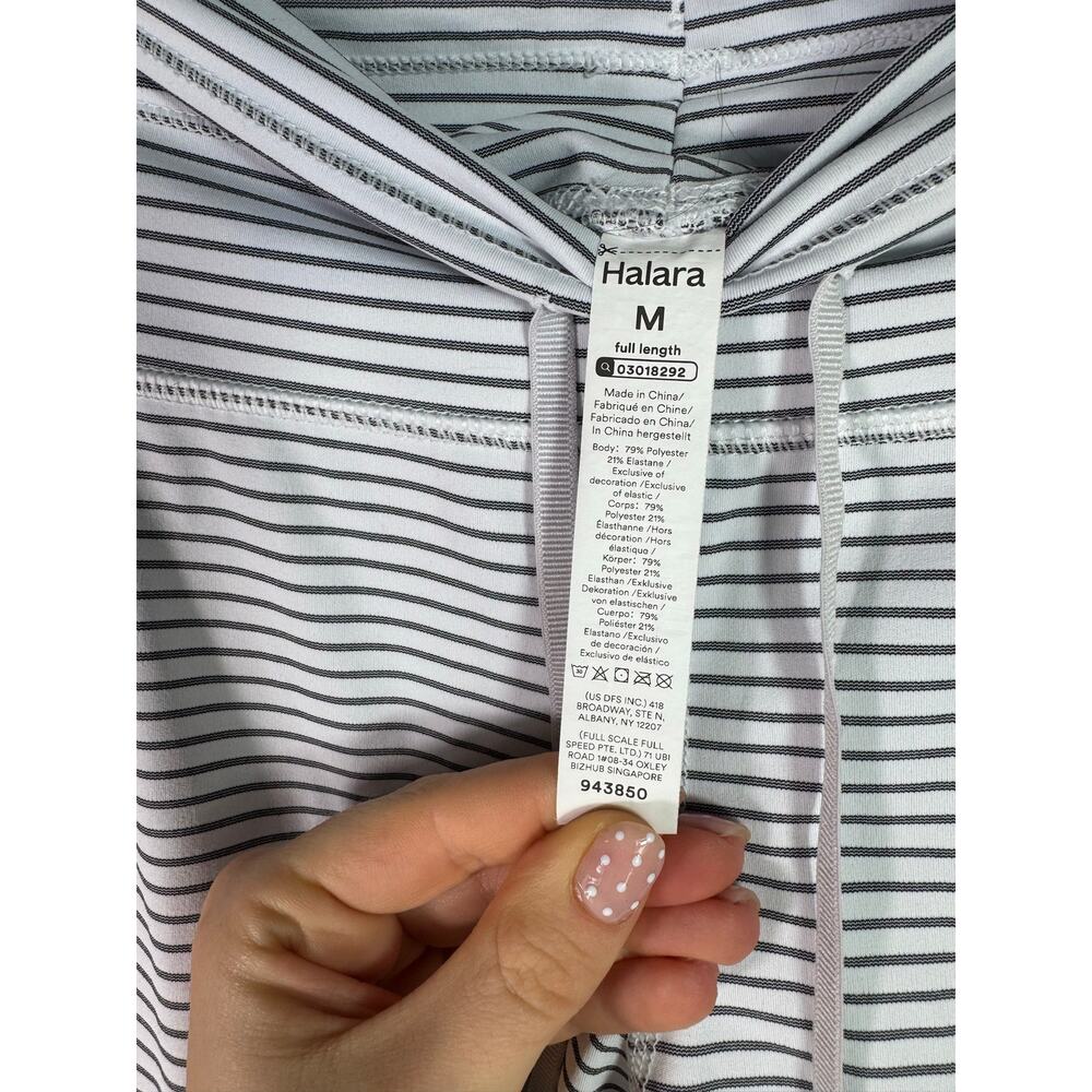 High Waisted Drawstring Striped Yoga Leggings with Pockets Zebra Ripple Size M - Picture 6 of 8